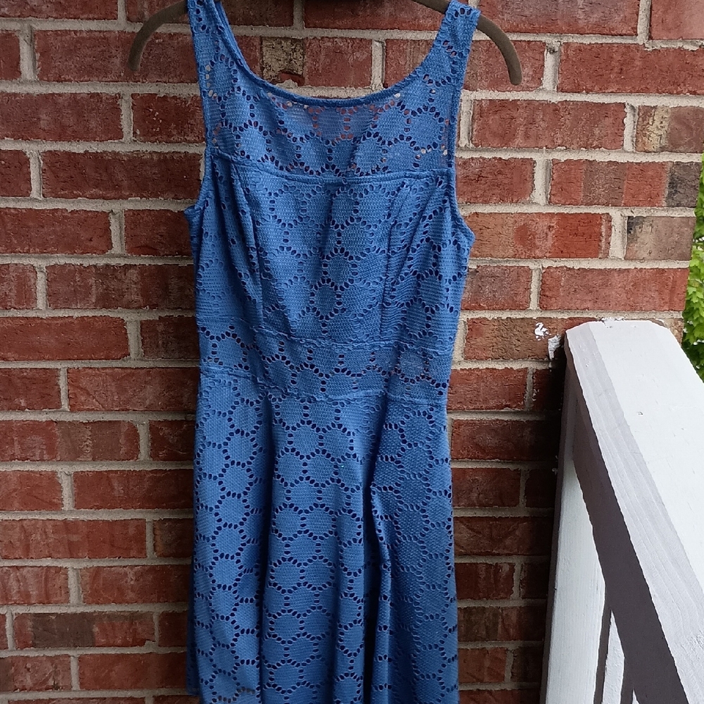 Trixxi Blue Sleeveless Scoop Neck Midi Sundress
